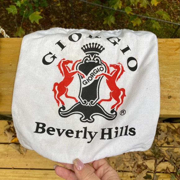 Vintage 80s Giorgio Beverly Hills Quilted Soft Leather Gold Chain Bag Handbag - Picture 10 of 10